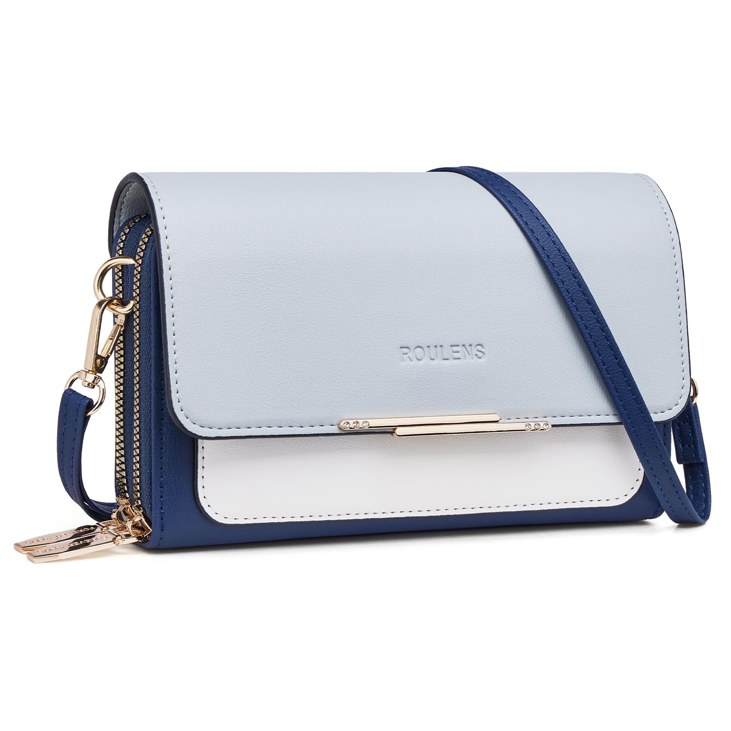 Roulens Borse a Tracolla da Donna,Piccola Borsa per Telefono a Tracolla per Donna con 2 Scomparti Capienti,Borsa Mano PU Pelle Sintetica con Slot per Carte di Credito Cinturino