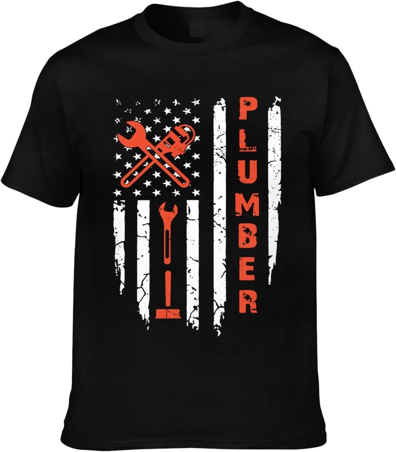 VDSA Plumber American Flag Men's Short Sleeve Cotton T-Shirt