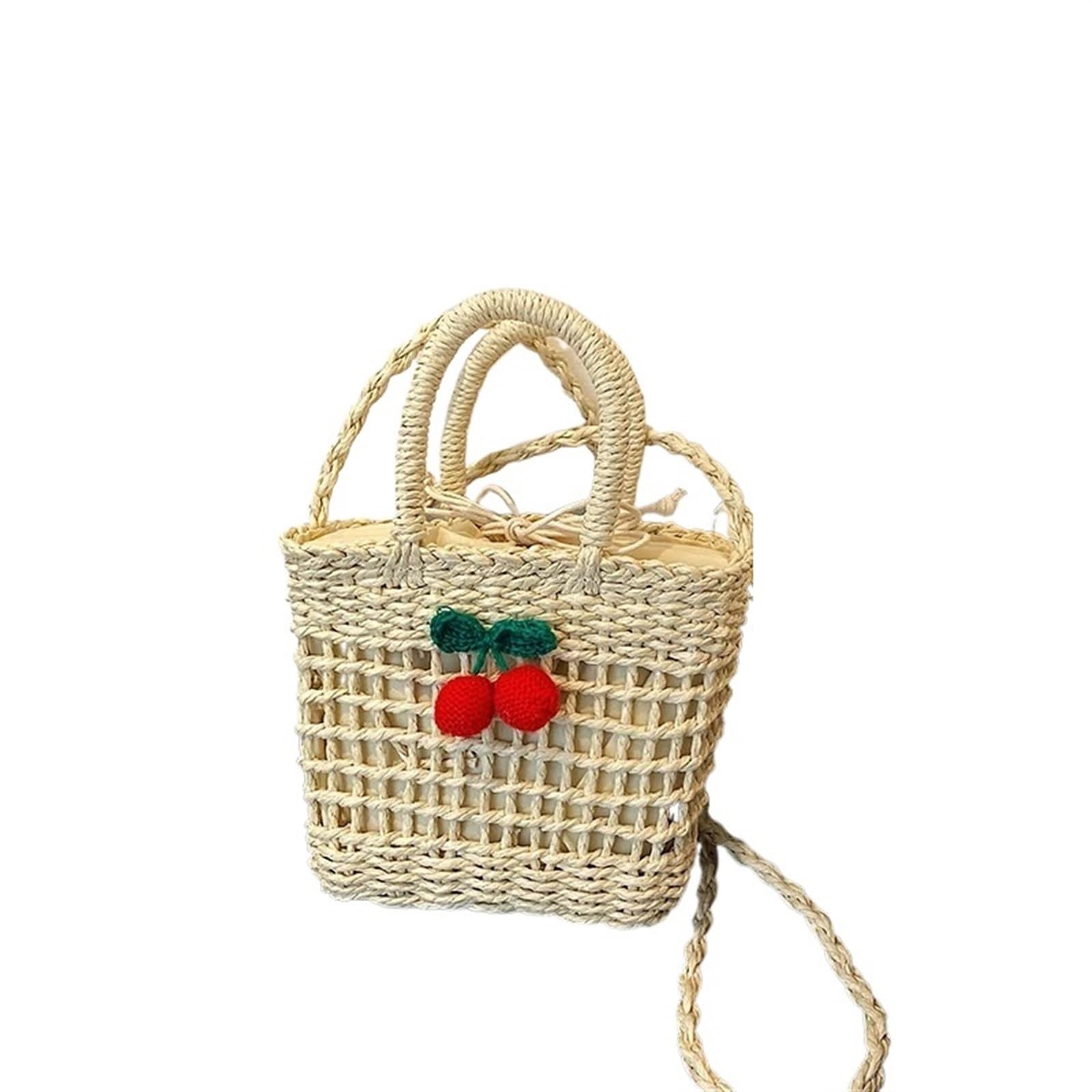 Ebzfaso Beige Woven Crochet Shoulder Bag