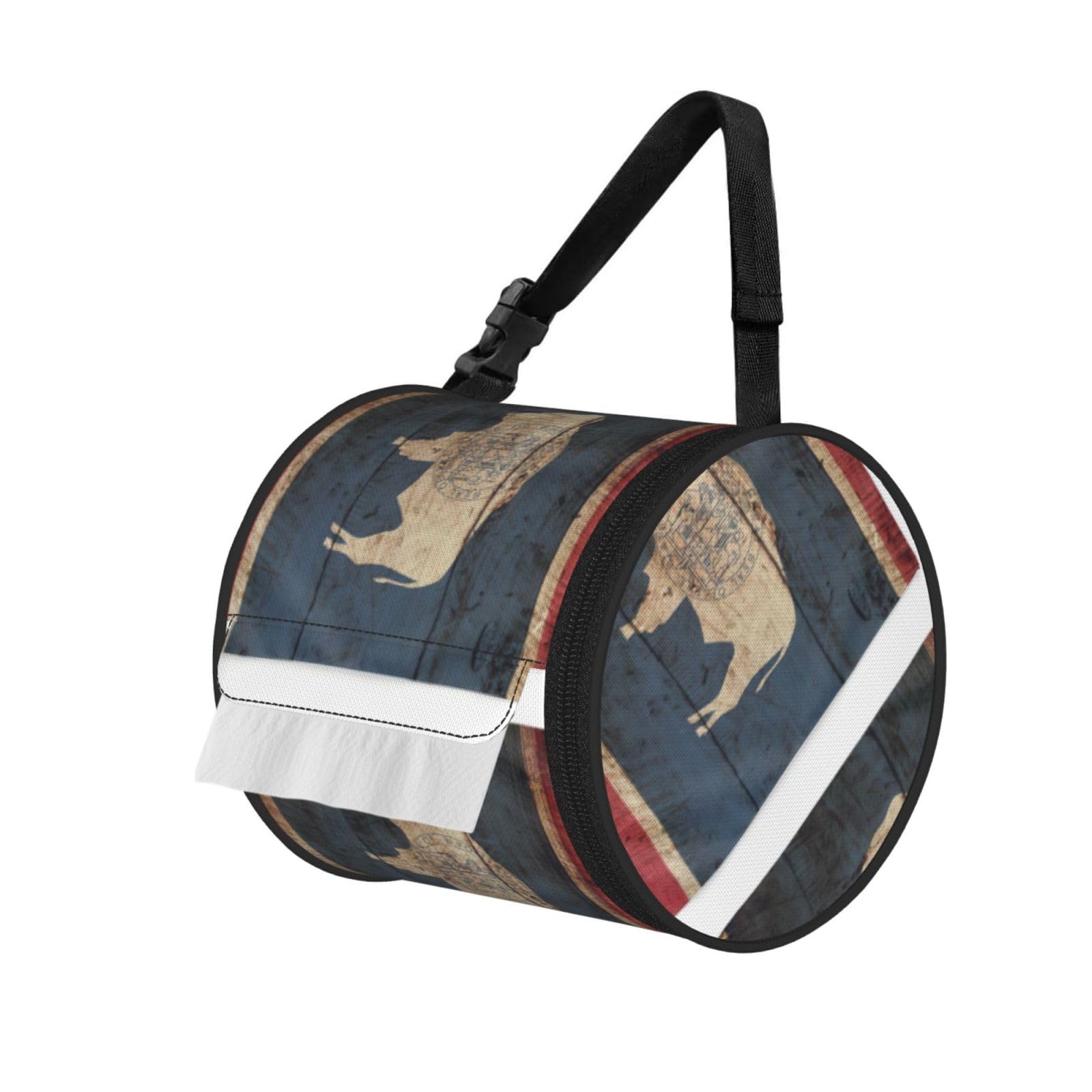 Wyoming State Flag Map Print Fashion Tissues Organizer Box, Hanging Tissue Holder For Purse Coins For Car Office Daily Outing