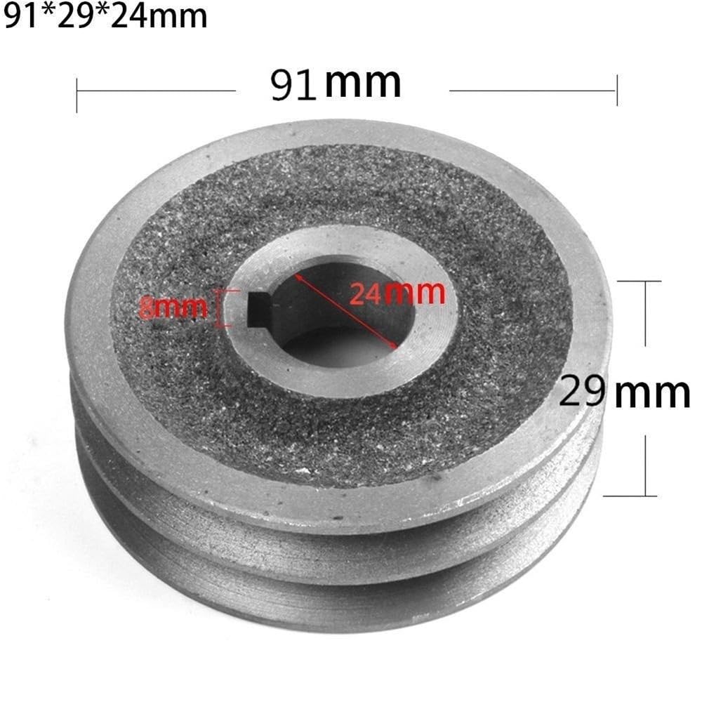 Puleggia a doppia scanalatura in ghisa ad alta resistenza for utensili elettrici - con scanalatura a V, 1 pcs(91x29x24mm)