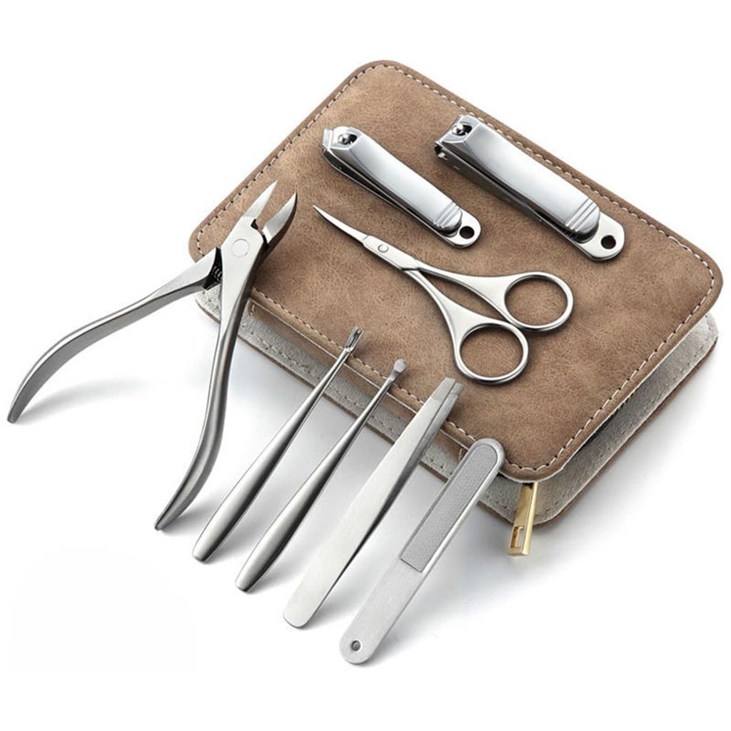 Stainless Steel Splashproof Nail Clippers Zipper 8 Piece Set Nail Clippers Nail Art Tools