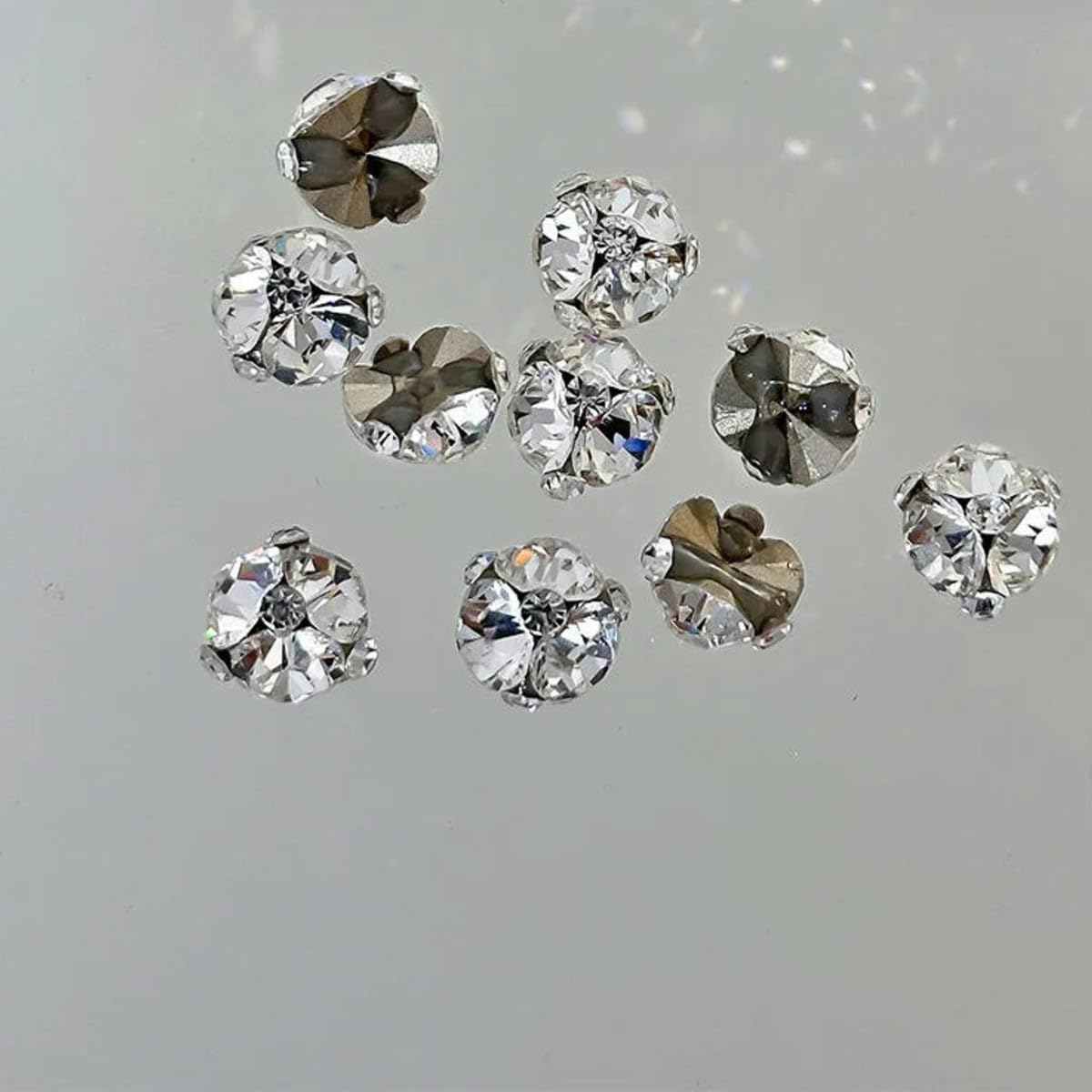 CIVIOOH 20Pcs 3D Clear Nail Art Rhinestones 2-6mm Sparkle Mini Diamonds Nail Art Decorations DIY Crafts Manicure Accessory