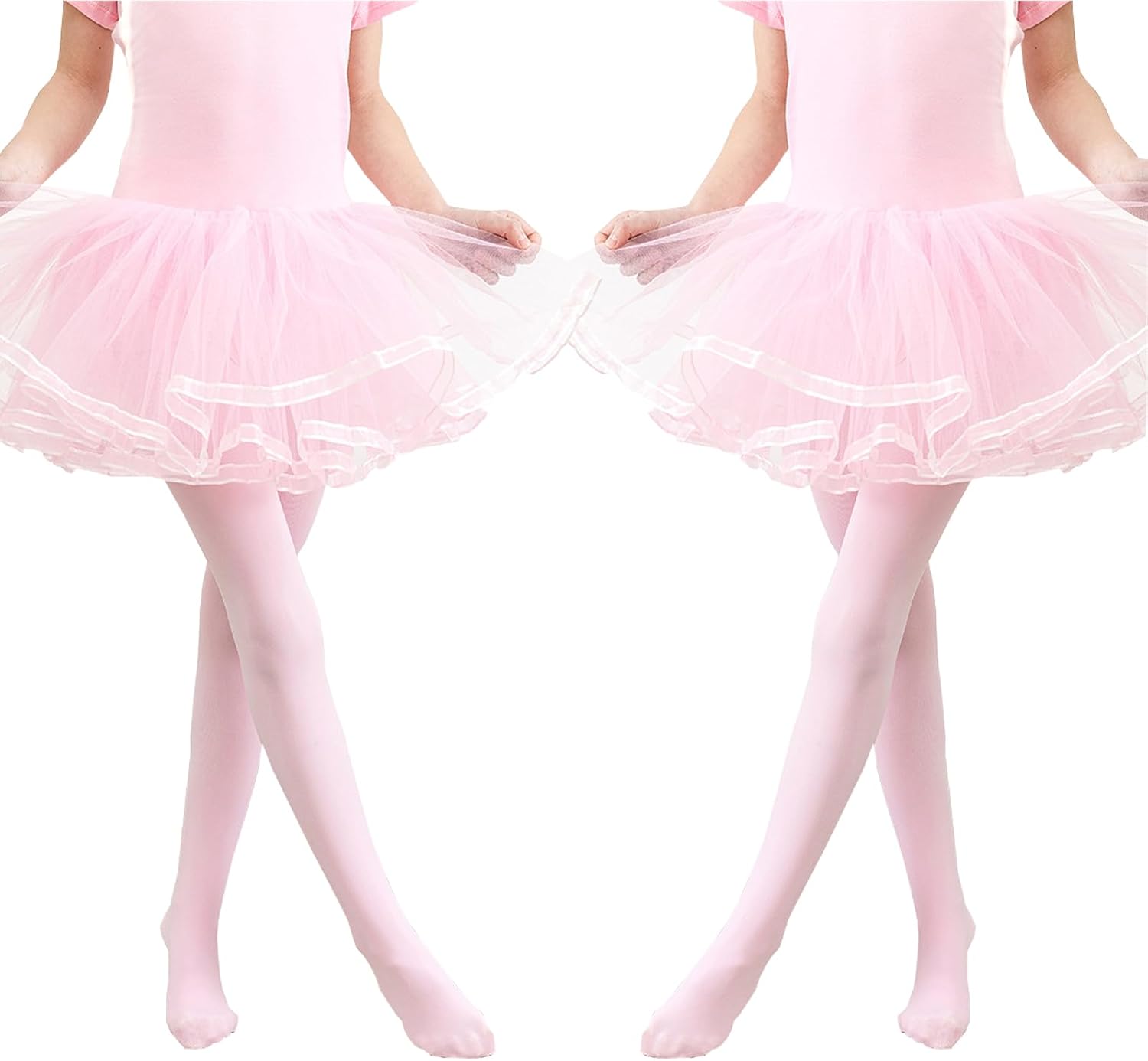 Girls Tights 2Pack Ballet Dance Tights Pantyhose for Girls Ultra Soft Ballet Toddler Kids Stockings for Kids 3-14 Years