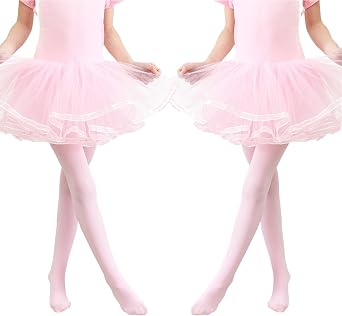 Girls Tights 2Pack Ballet Dance Tights Pantyhose for Girls Ultra Soft Ballet Toddler Kids Stockings for Kids 3-14 Years