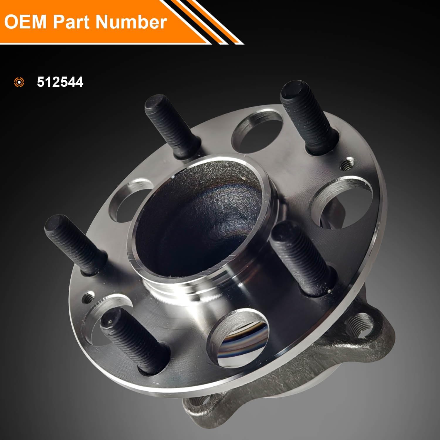 2 x Rear Wheel Hubs & Bearings Assembly Set Replacement for 2015-2020 Acura TLX, 2014-2023 Acura Accord L4 2.4L 3.5L 2.0L 1.5L V6 3.5L, 5 Lugs w/ABS, Wheel Bearing Hubs OE# 512544