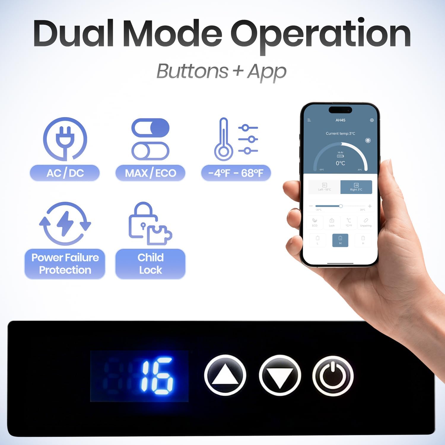Car Refrigerator for Tesla Model Y, 37QT Tesla Cooler Fridge, Portable Trunk Freezer with App and LED Light, 12/24V DC&120~240V AC, -4℉~68℉, for Home, Car, Outdoor, Camping (Not for Juniper)