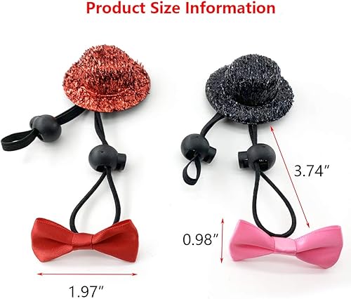 Miniatura 3 de Vehomy Sombreros de pollo para el día de San Valentín y pajarita para gallinas, sombrero de copa de pollo con correa ajustable para barbilla para