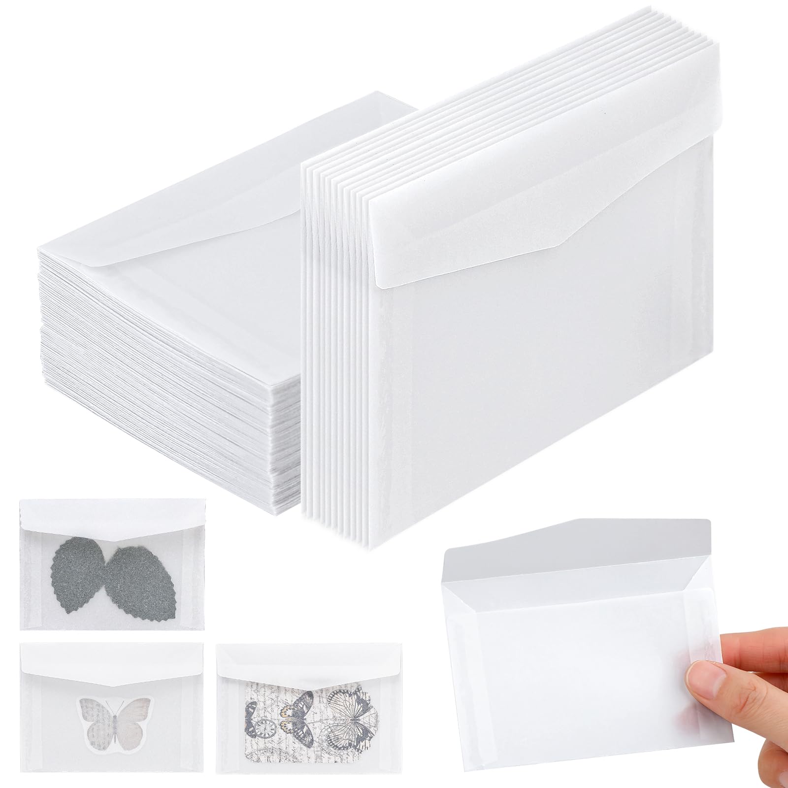 Business Card Sleeves 30 Pack Glassine Envelopes With Window - Photo ...