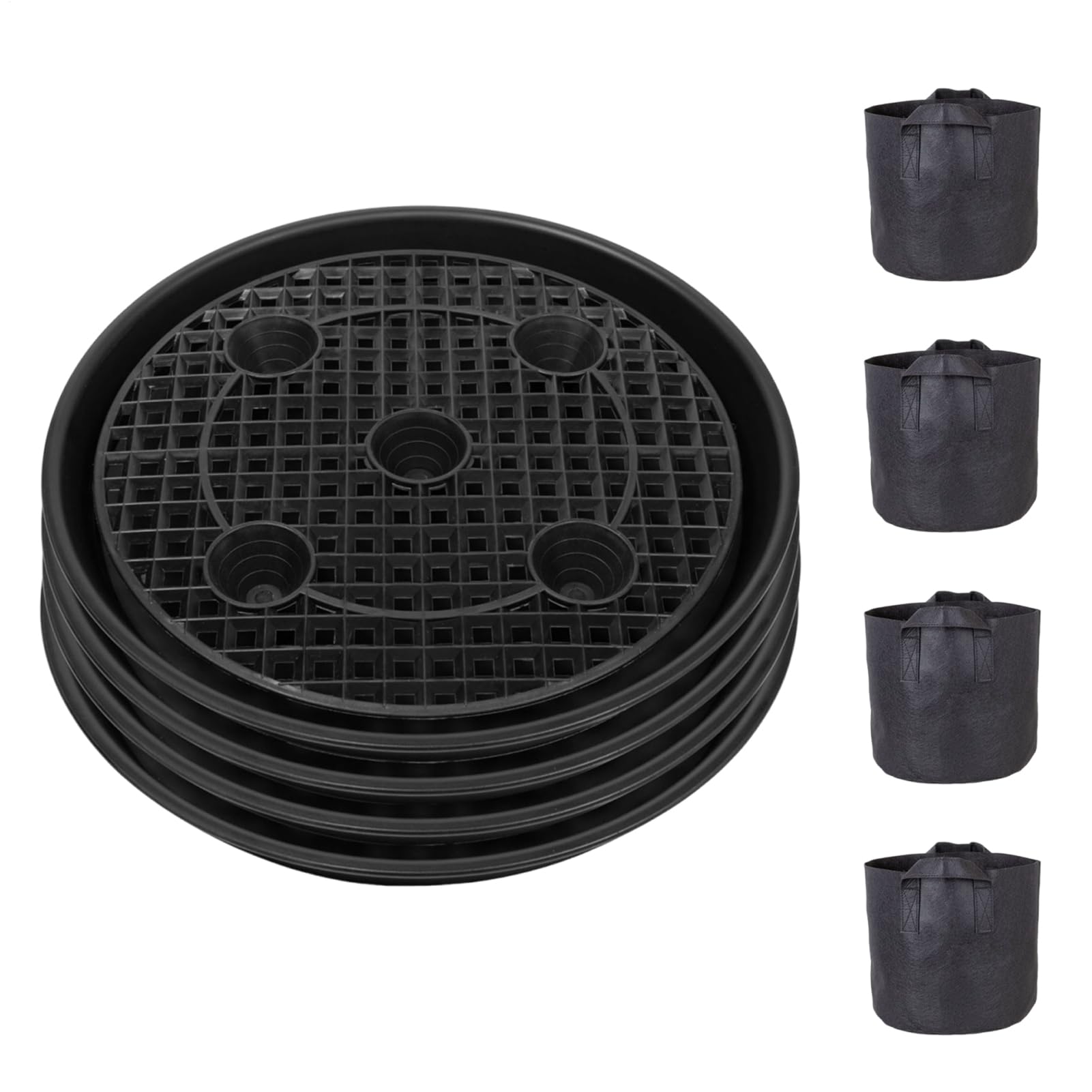 Bandeja de Agua para Plantas 4 Piezas Base de Autorriego Transpirable con | Platos Reutilizables para Macetas de Plántulas, Vegetales, Frutas, Flores, Suculentas y Plantas de