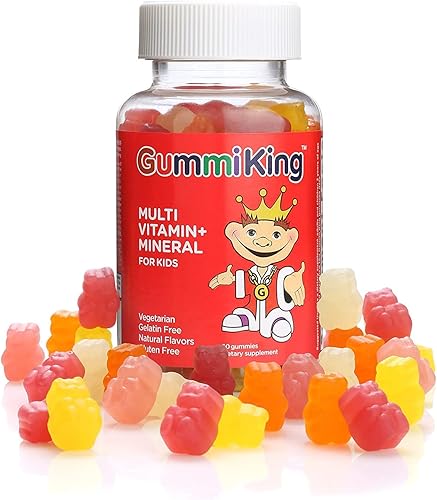 Gummi King Gomitas multivitamínicas + minerales (suplemento dietético), uva natural, limón, naranja, fresa y cereza, 60 unidades, BT-GKMU-029
