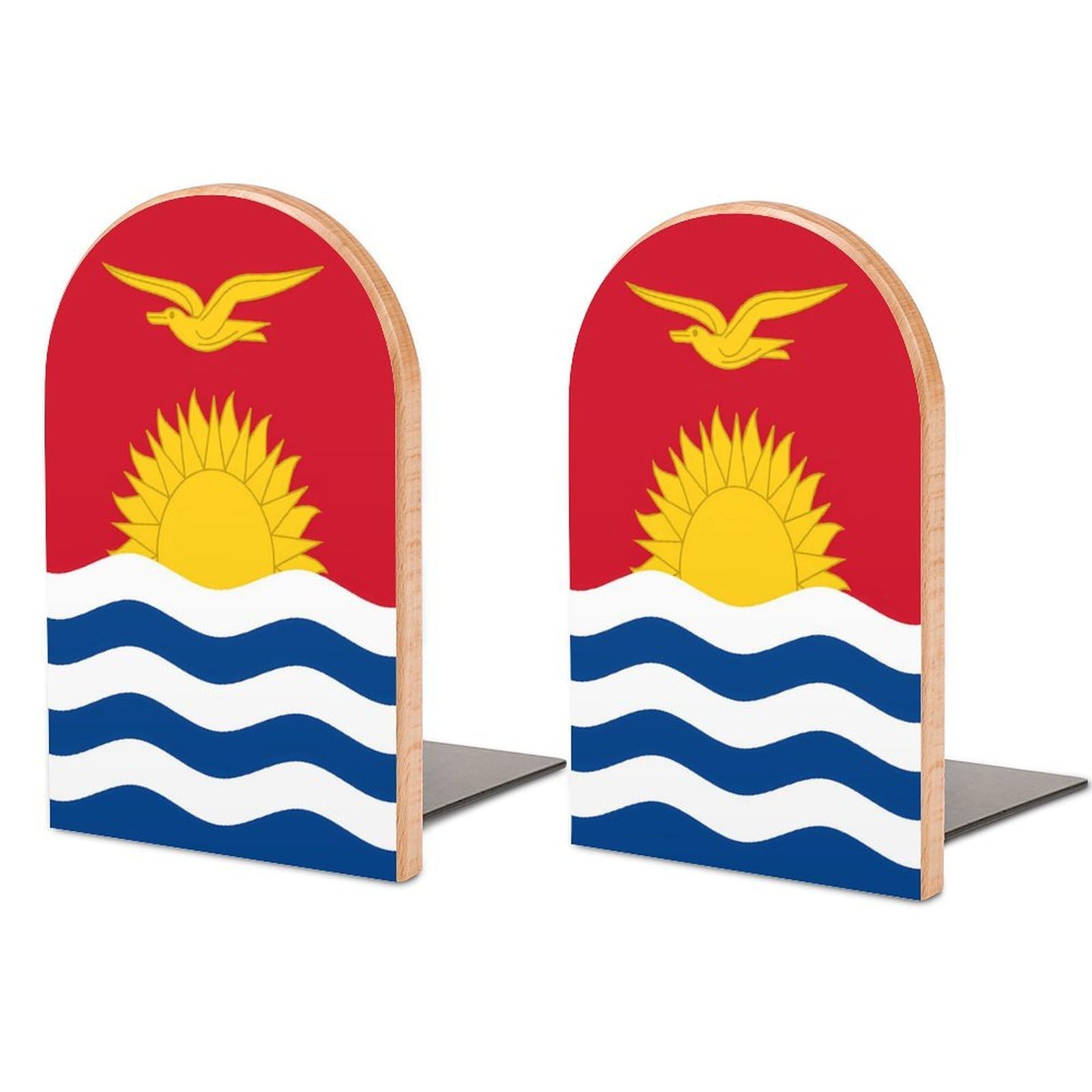 Nclqvjxzkhw Style Kiribati Flag Book Ends For Shelves Bookends Bookshelf Holder Stand Books Stopper Home Office Decor