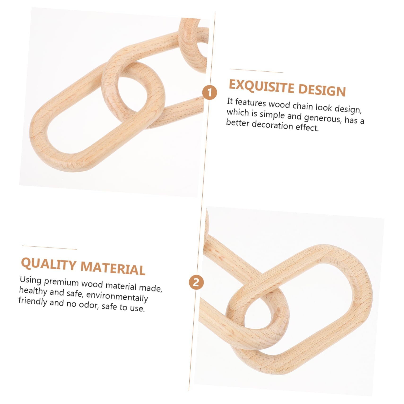 ifundom 3pezzi Decorazione Murale Legno Bohemien Con Catena Pendente Accessorio Per Interni Salute e Sicurezza Per Ambienti Domestici e Cerimonie