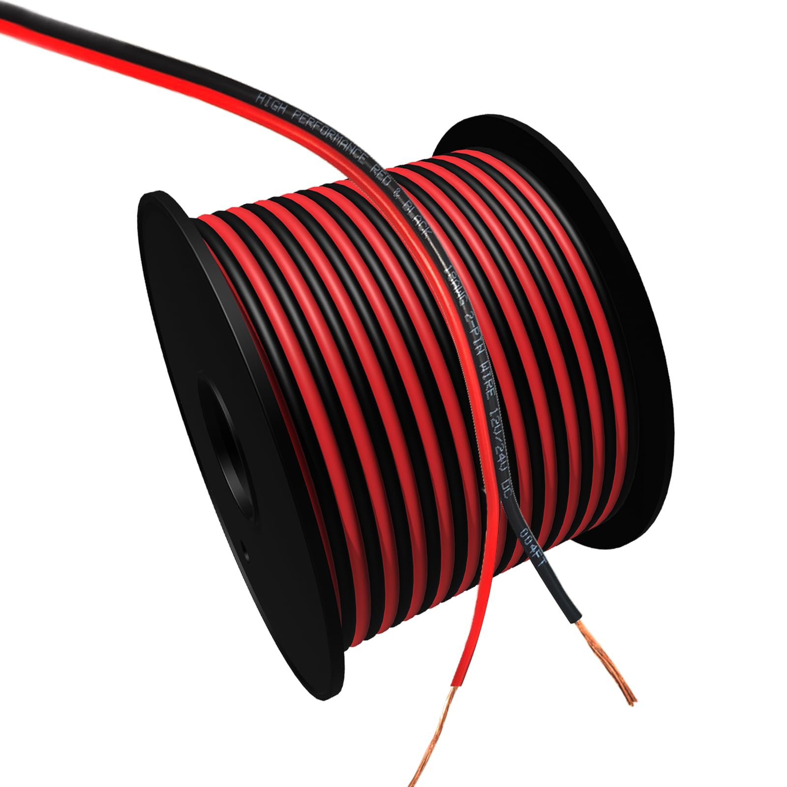 Cableague 18AWG 2Conductor Red Black Cable 50FT Electrical Wire Cable LED Strips Extension Wire 12V/24V DC Cable Flexible Wire Extension Cord Copper