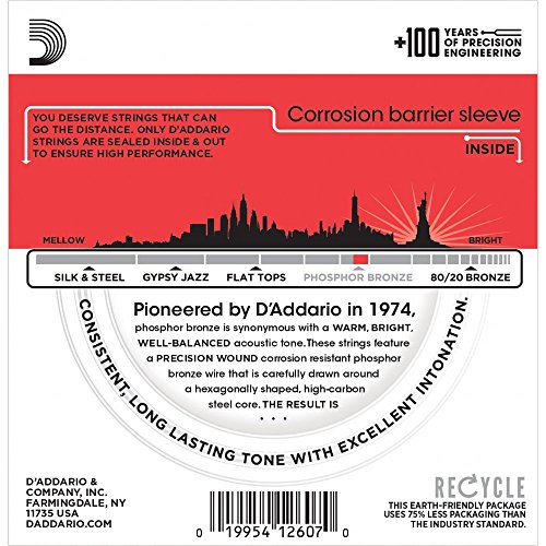 D’Addario Cordes guitare acoustique EJ17-3D 13-56 phosphore bronze, set de 3 – Cordes pour Guitares acoustiques - Les Beatles, Paul McCartney, John Lennon, RIngo Starr, George Harrison D'Addario Cordes guitare acoustique EJ17-3D 13-56 phosphore bronze, set de 3 - Cordes pour Guitares acoustiques – Image 3