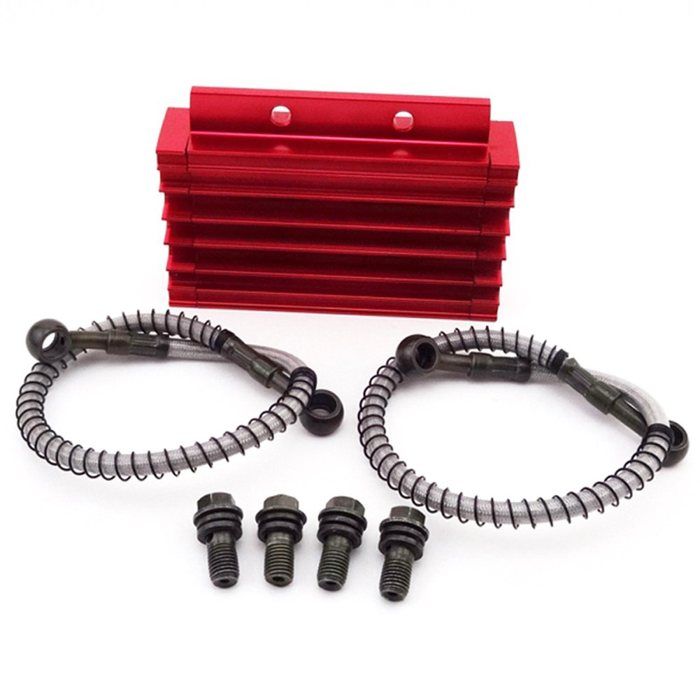TC-Motor Red CNC Aluminum Oil Cooler For Chinese Pit Dirt Motor Bike Trail Motorcycle 125cc 140cc 150cc