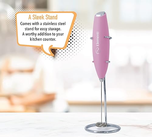 Miniatura 5 de Elementi - Espumador eléctrico de leche de mano, batidor de matcha, espumador de leche para café, mini batidor eléctrico, máquina de frappe, máquina