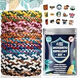Camping Zubehör, Mückenschutz Armband Set - 12 Mückenarmband + 60 Mückenpflaster, Anti Mücken Sticker für Erwachsene Reise Strand Camping Travel Gadgets, Urlaub Klassenfahrt Summer Must Haves