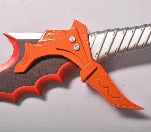 Miniatura 8 de Espada Kasaka de anime Killer Kasaka All Metal Sung Jingwoo con soporte de exhibición para colección, cosplay, 21.7 pulgadas, rojo