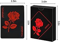 Vista 7 de Joyoldelf Black Playing Cards with Rose Pattern, 2pcs Deck of Cards, PVC Plastic & Waterproof Playing Cards, Cool Card Decks Suitable for Family or