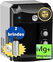 Filtro Purificador Água Gelada e Natural Super Alcalina Ionizada e com Ozônio adição sais minerais e Magnésio Mg+ (110, Preto)