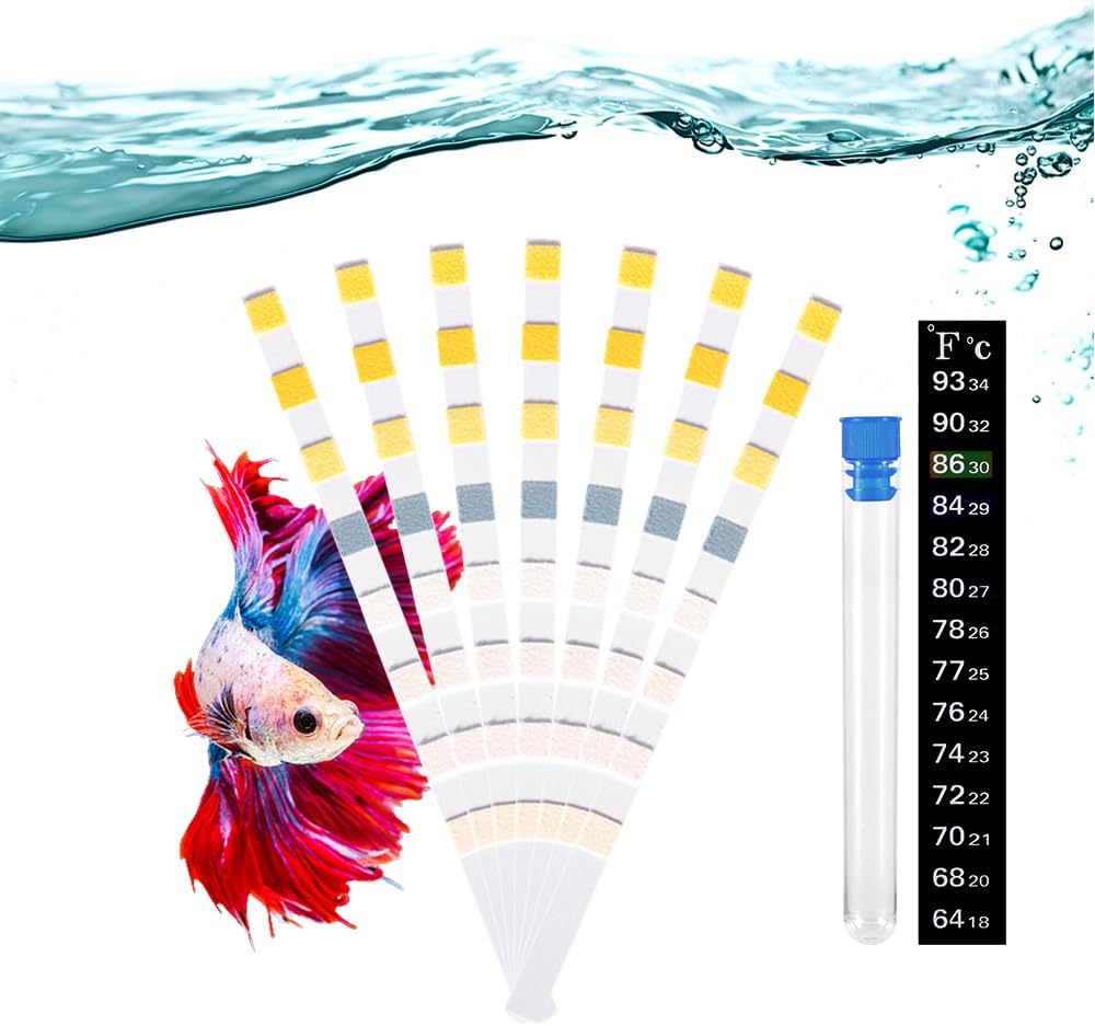 8 in 1 Ammonia Test Kit for Aquarium, Aquarium Test Strips, Fish Tank Test Strips