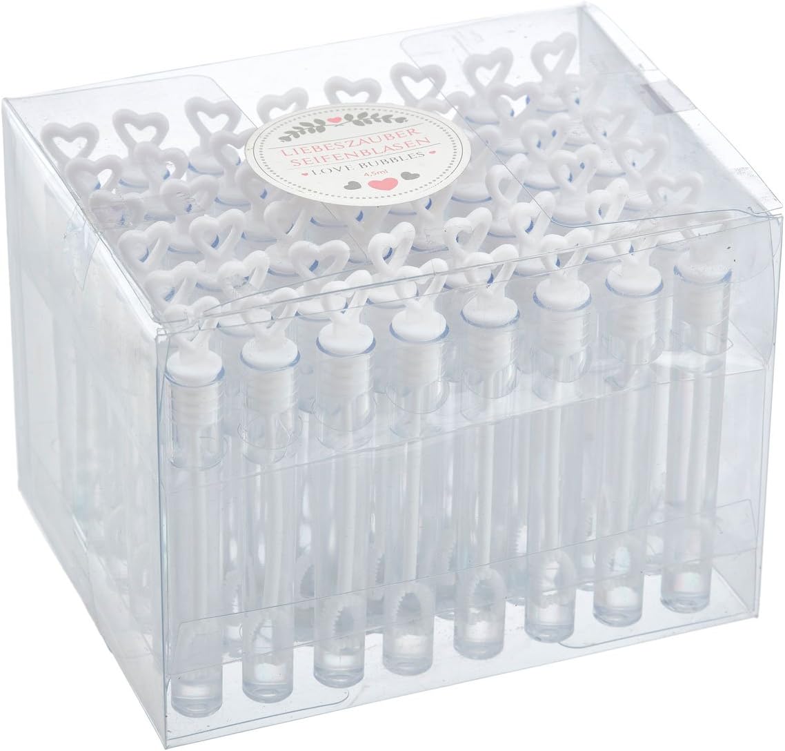 Liebeszauber - Conf. SZ-22487 Set of 48 Soap Bottles Heart Shape White