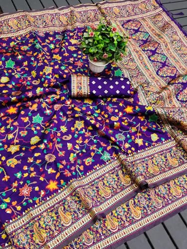 Pandadi Saree purple kashmiri silk saree – image 2