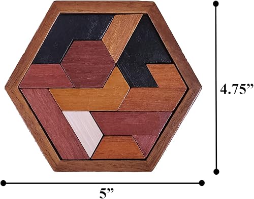 Miniatura 4 de Rompecabezas de madera hexagonal  Teasers de cerebro para niños de 10 a 12 años. También es un gran rompecabezas para adultos