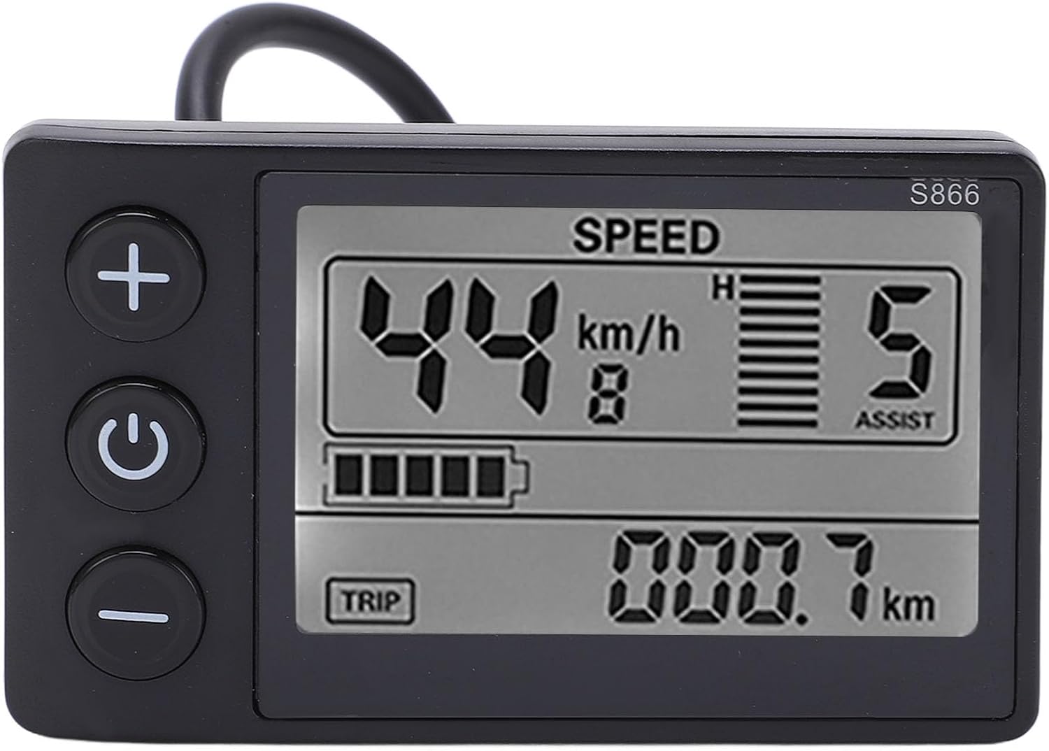 Yosoo Health Gear Electric LCD Display, S866 LCD Display LCD Display 24V 36V(Default) 48V Adjustable Control Panel with Plug Motor Speed Controller Kit