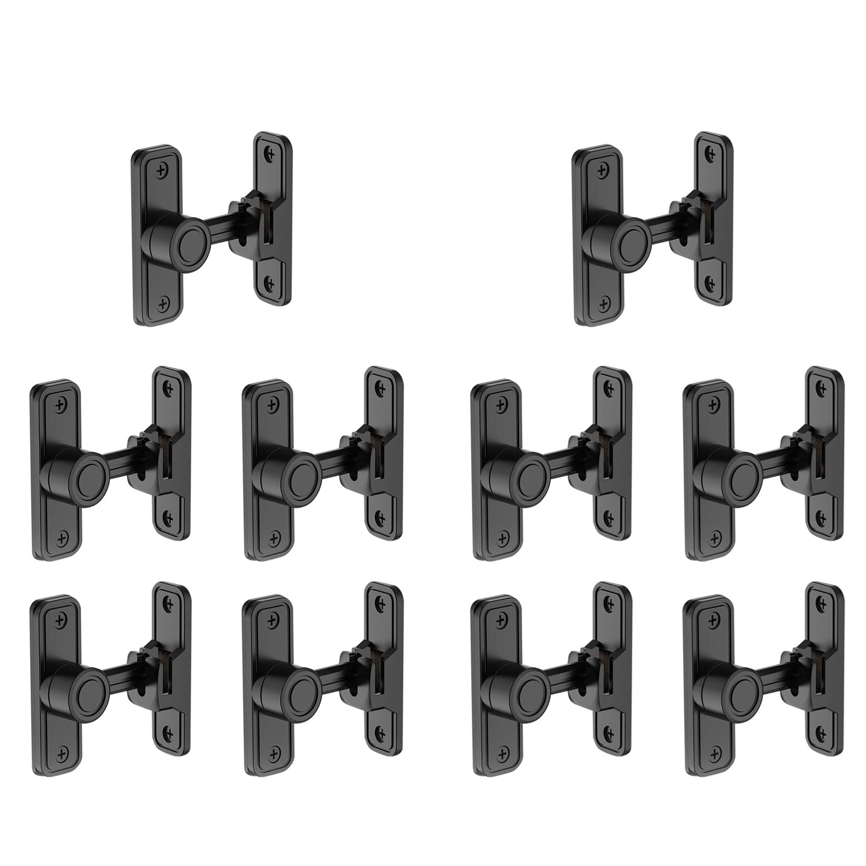 Verrou de porte à 90 degrés robuste en acier noir pour aménagement extérieur
