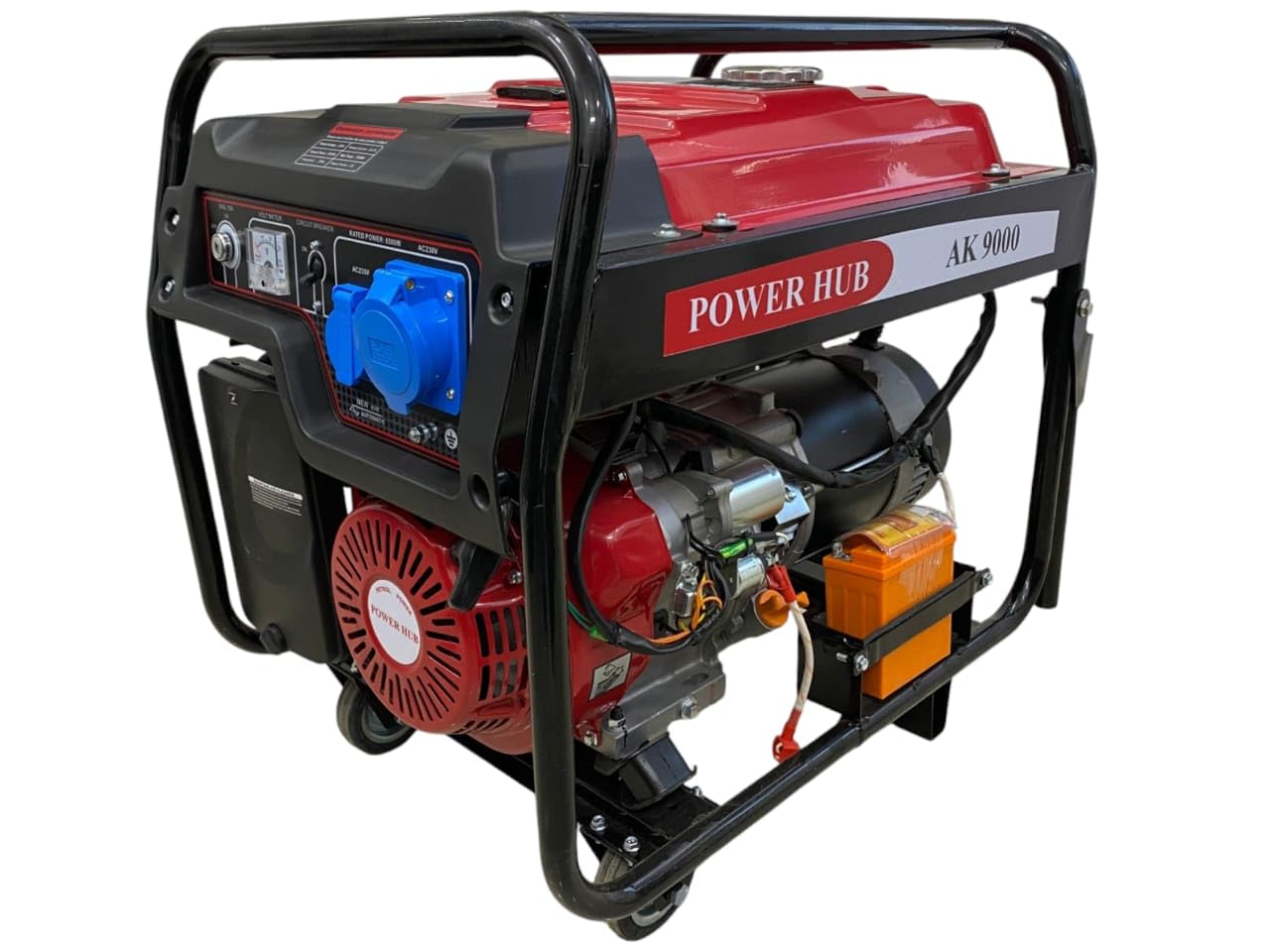 POWER HUB AK9000-7000 Watts OR 7KW Powered Self Start Generator With Heavy Duty Engine|Home & Commercial Use|High Durability|Petrol Generator|Life Time Spare Support & Service|1 Year Full Warranty