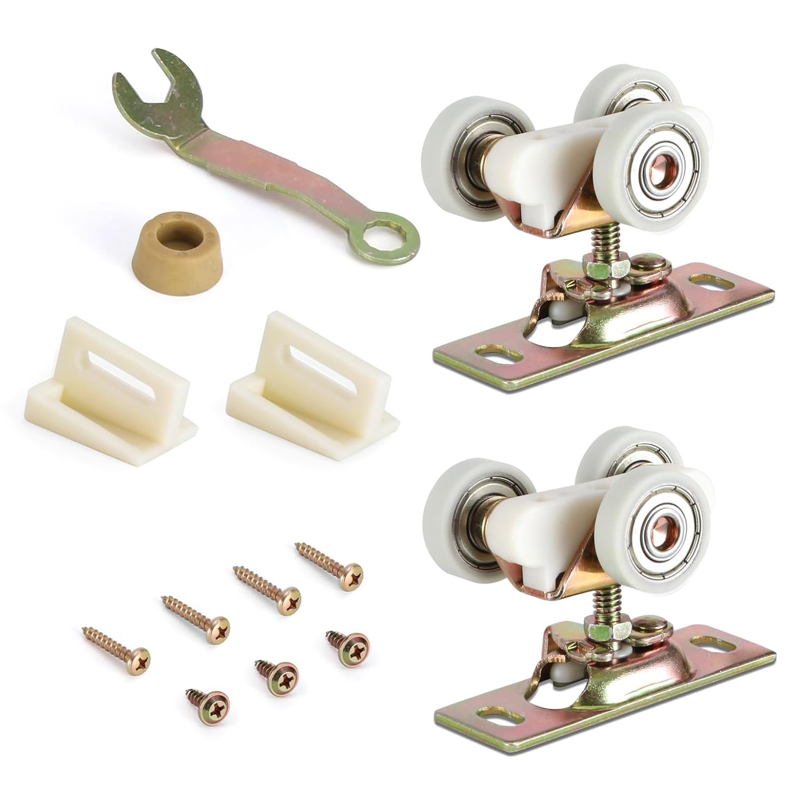 Zinc Alloy Sliding Door Pulley Replacement Quiet Rotating Wheel, Top Hanger Rollers Assembly Hardware Zincs Alloy Glass Sliding Door Pulley