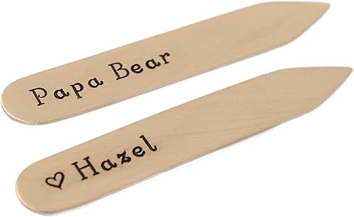 Miniatura 2 de Bronze Collar Stays For Dad, Father's Day Present, Personalized Engraved Custom Message