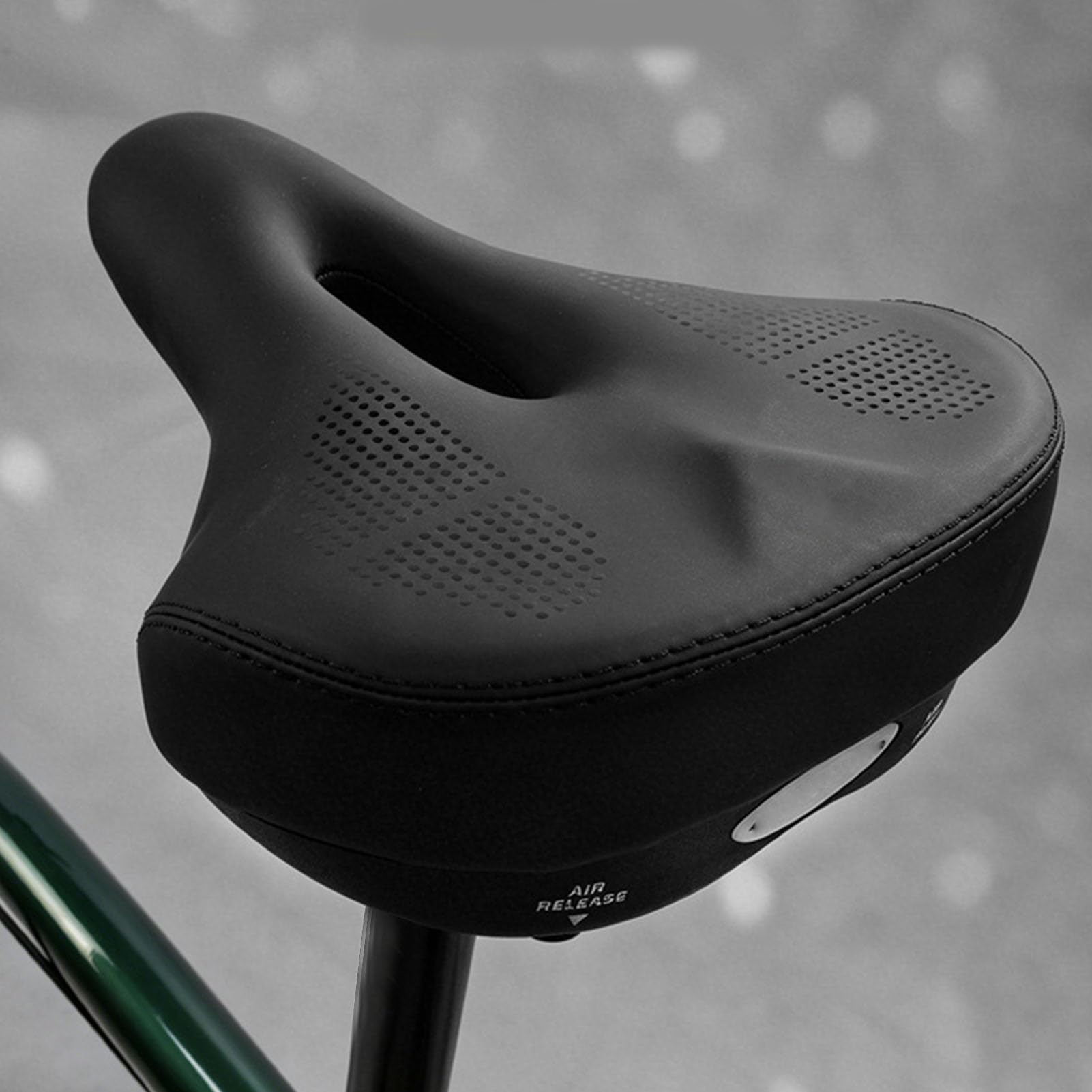 Sella Bici con Ammortizzazione a Sfere 21x27cm for Ciclismo | Materiale PU impermeabile e traspirante, cuscino d\'aria gonfiabile, design più spesso, riduce la pressione