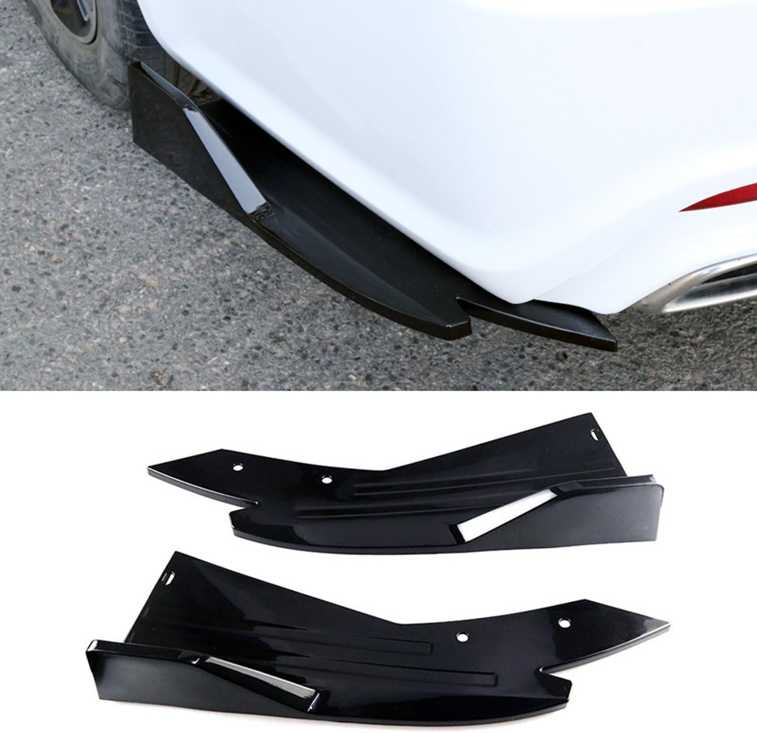 2 Pcs Car Rear Bumper Diffuser Spoilers for Toyota Corolla Hatchback XII (E210) 2018-2023 2024 2025, Skirt Protector Lip Splitter Canard Protector Body Kit for Cars,Black