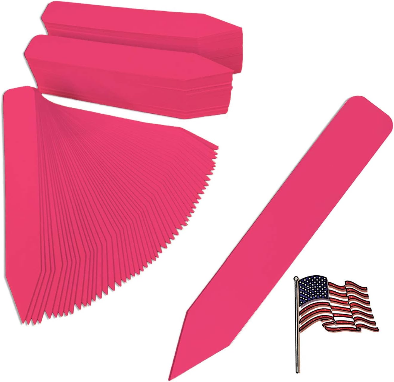 4" x 5/8" HOT Pink Premium Pot Stakes - 1,000 Pcs - Plastic Plant Tags and Labels - Nursery Garden Tree Labels Waterproof Writeable | Made in The USA |