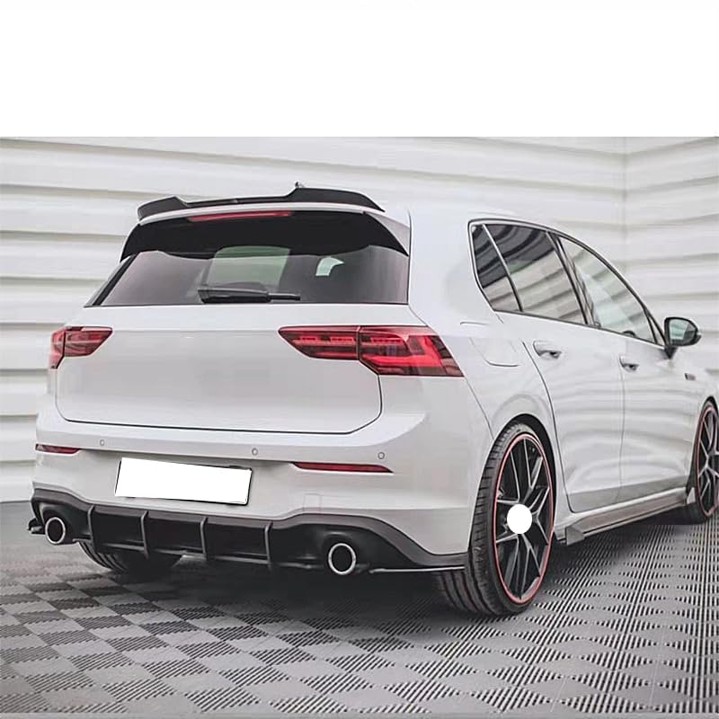 Lèvre Becquet Arrière de Voiture pour VW Golf 8 GTI Max Arrière Diffuseur Pare-Chocs Coffre de D'échappement Tronc Aileron Bumper Spoiler Accessoires Extérieure
