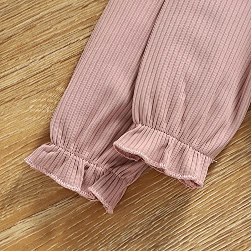 Patpat Baby Girl Pink Ribbed Long-Sleeve Bowknot Floral Embroidered Mesh Dress Pink 3-6 Months #TOP3