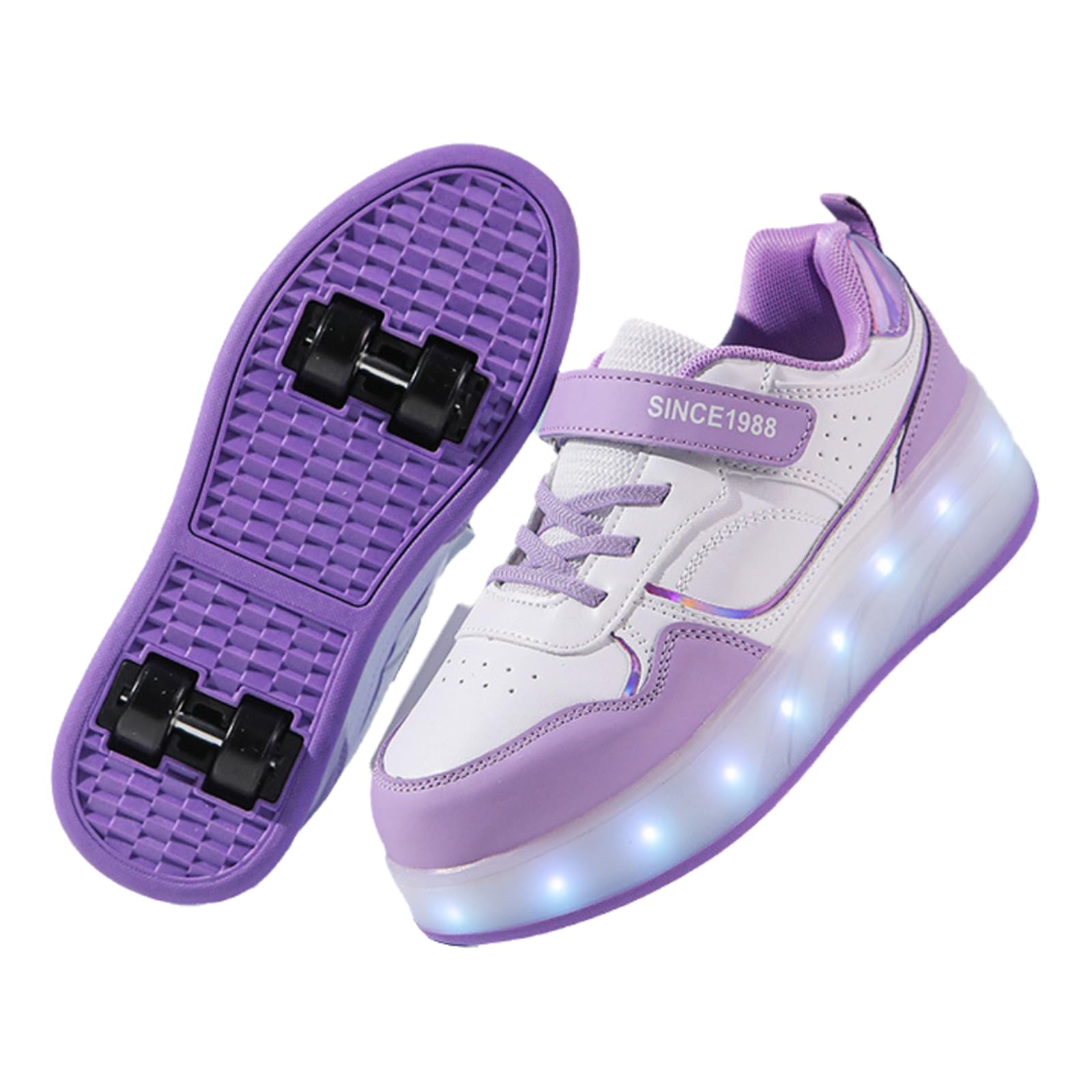 Scarpe Skate per Ragazze Ragazzi,Unisex Bambino Pattini Rotelle,Luci LED Scarpe Sportive con Ruote,Morbido E Delicato sulla Pelle,Adatto Gite in Famiglia