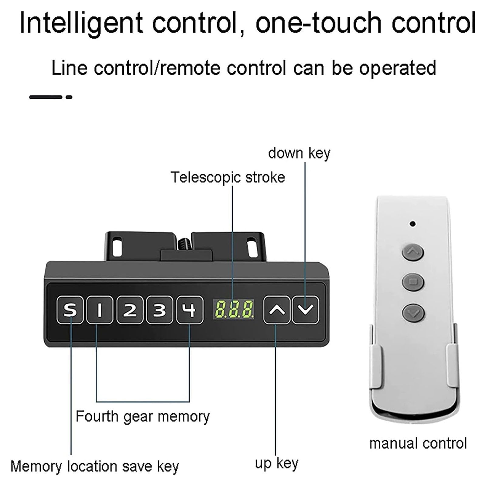 Soporte motorizado para TV - Soporte de Suelo para TV LCD, Soporte telescópico con elevación automática, Soporte Ajustable con Mando a Distancia, para televisores de