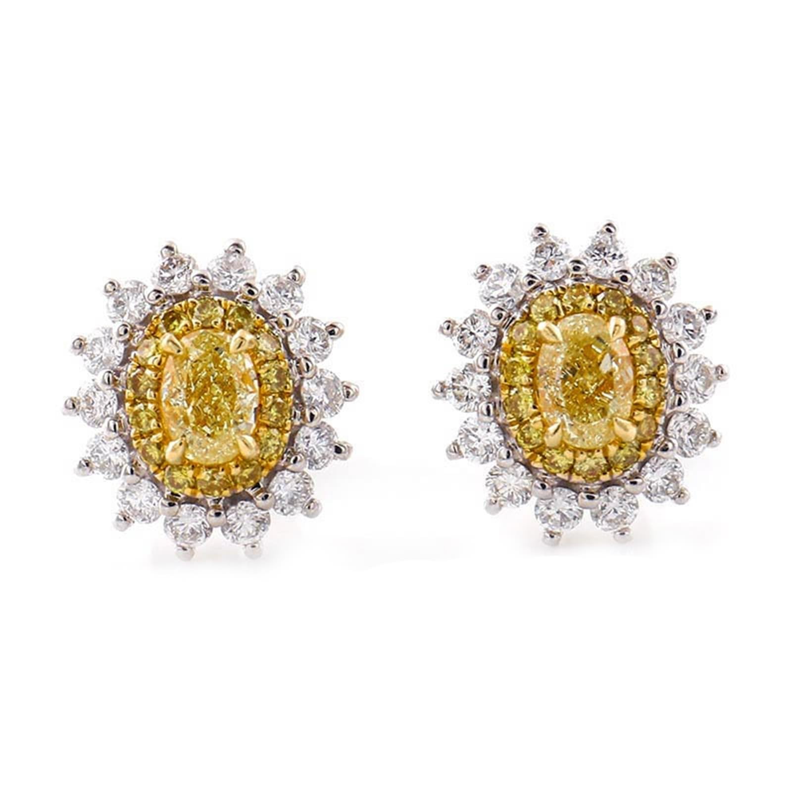 Epinki Pendientes Oro 9K/14K/18K para Mujer, 1/2ct Moissanita Flor Pendientes Fiesta Joyería