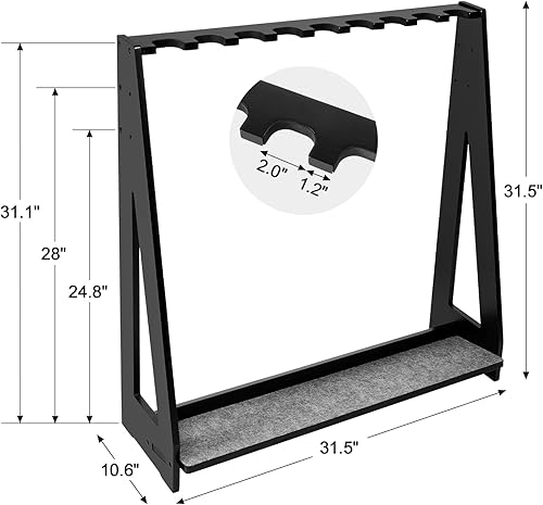 Miniatura 2 de ikkle Bastidores de rifle independientes para pistolas, estante de madera resistente para escopetas en interiores, almacenamiento de rifle ajustable