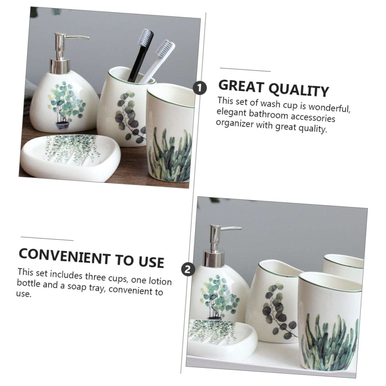 PRETYZOOM 5 Piezas Artículos De Tocador De Cinco De Vasos para Pasta De Dientes y Jabón Accesorios De Baño para Baño y Cocina Incluye Jabonera Vaso para Cepillo De Dientes para Enjuague Buca