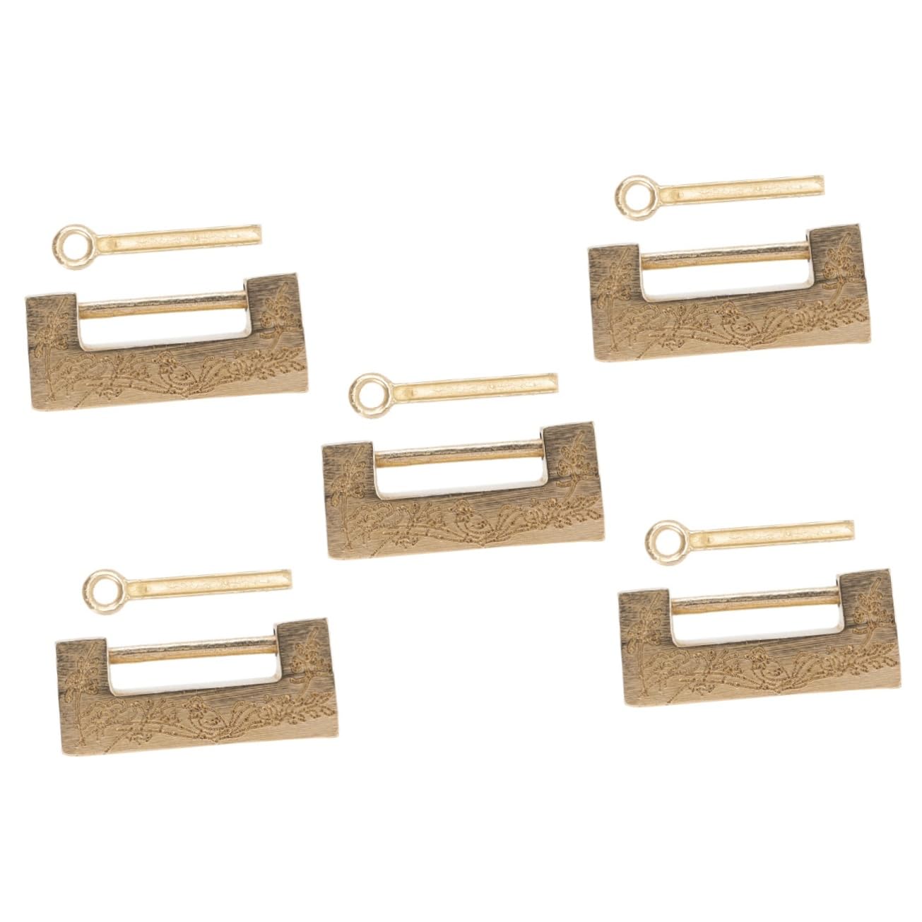 STOBOK 5 Sets Messingschloss Vintage Vorhängeschloss Antik Retro Stil Schlösser Kofferschloss Riegel Retro Schloss Golden Kupfer