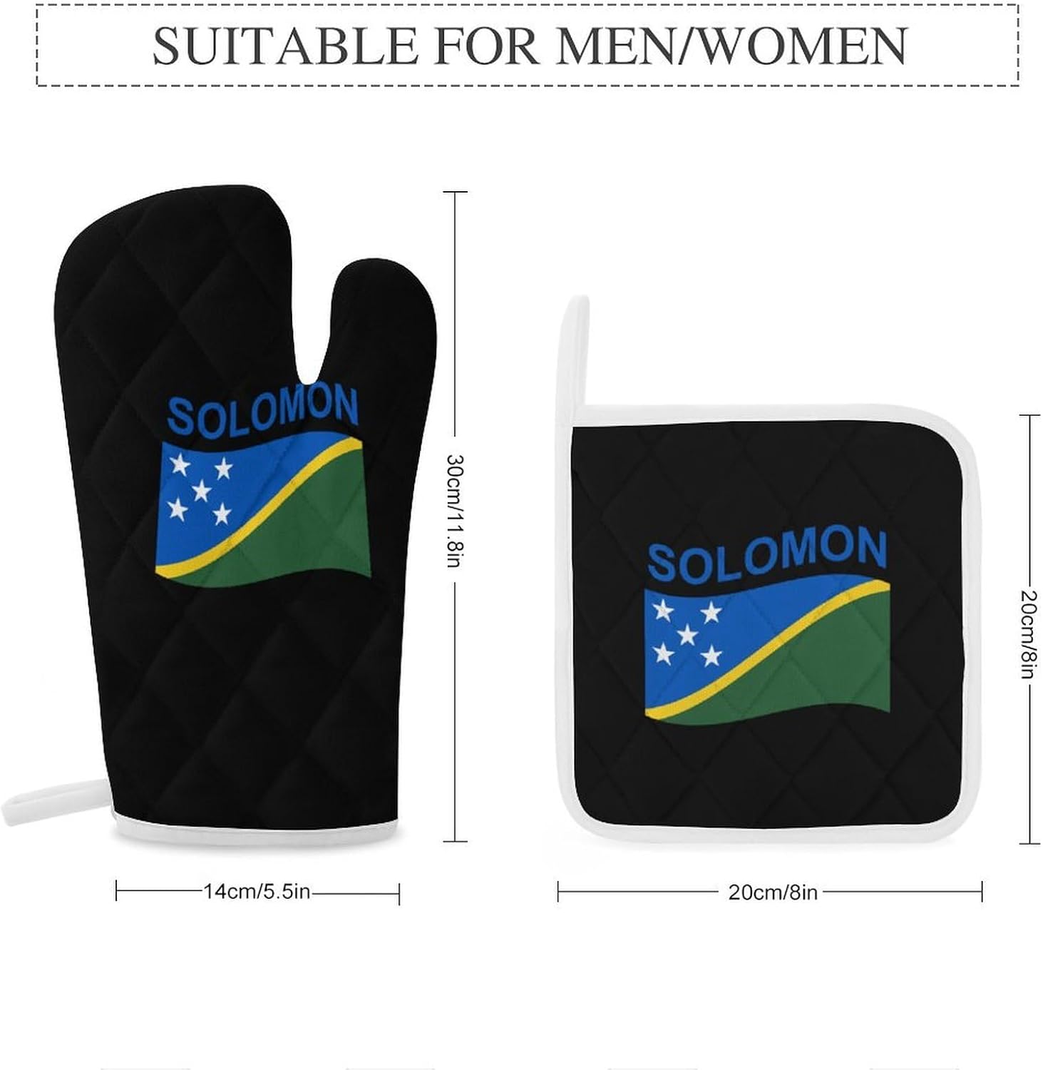 Flag of Solomon Oven Mitts and Pot Holders 4Pcs Set Heat Resistant Cooking Mitts Hot Pads