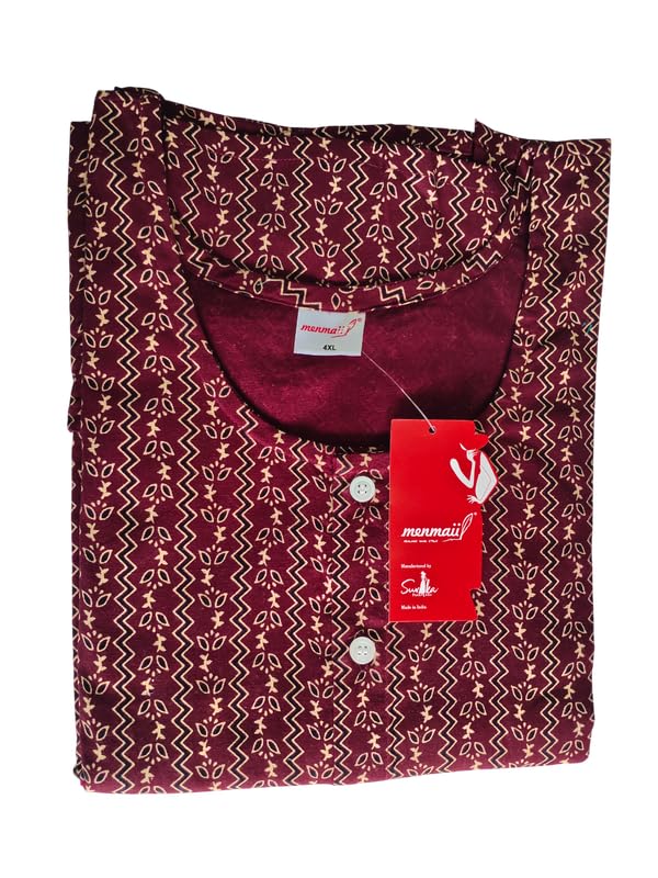 Image of MENMAII Women's [L-4XL] Full Open /Front Buttoned [a Kind of Adaptive Clothing] Multipurpose Nighty for Maternity /Pregnancy /Elderly /Patient /Feeding /Hospital Purpose Nighty Calf Length