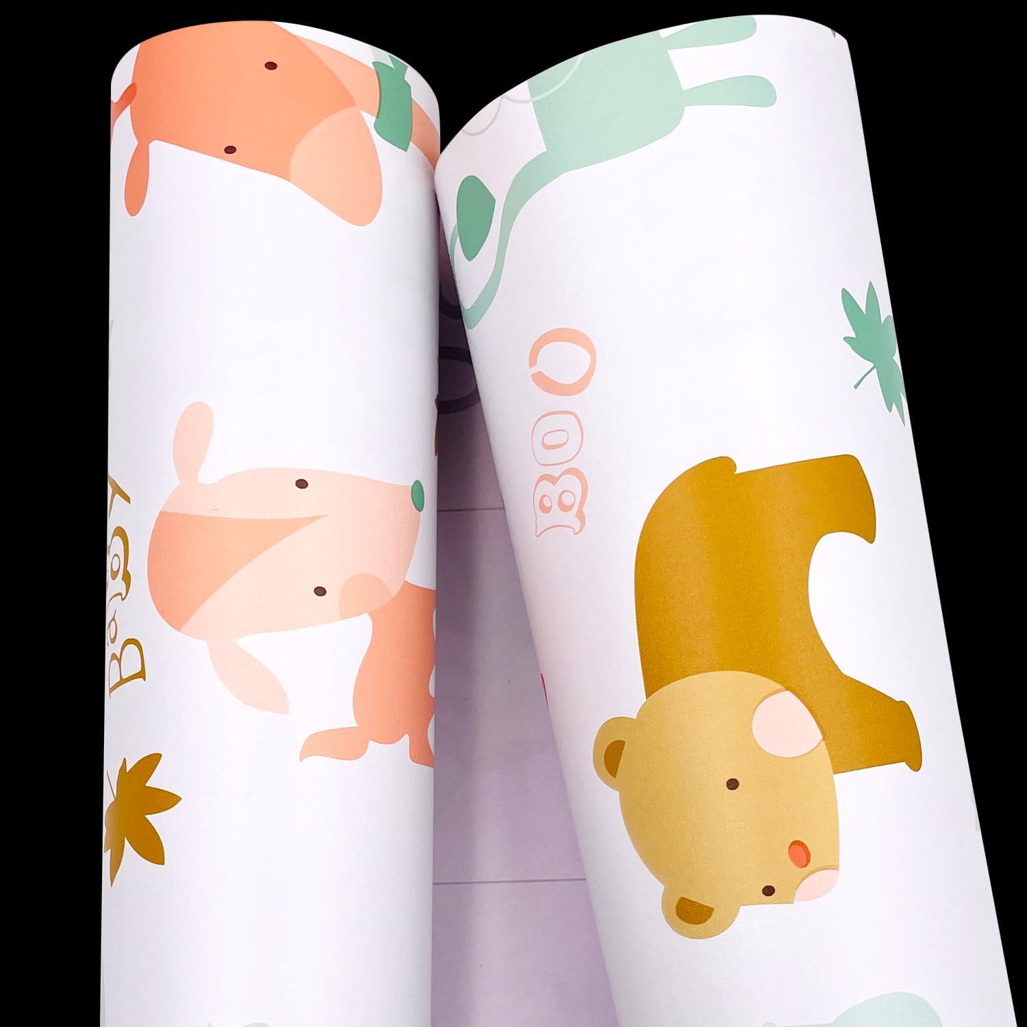 2 Pack Shelf Liners Zoo Park Self-Adhesive PVC Drawer Paper Furniture Protector Redo Toddler Makeup Dressing Table Kid Bookshelf 17.7 Inch Wide