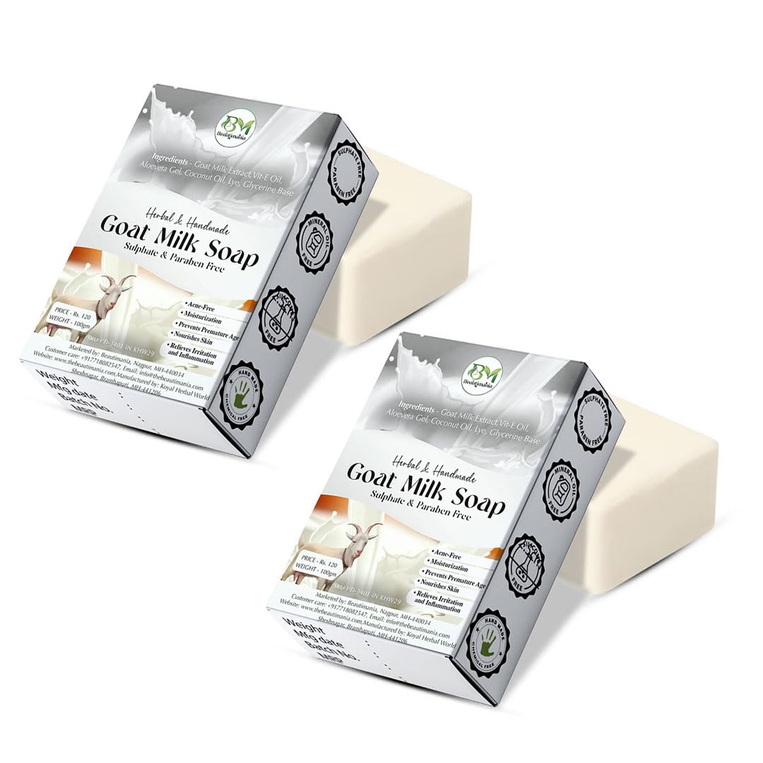 Goat Milk Soap for Face & Body | Bath Soap for Smooth Skin | Handmade Soap Suitable for All Skin Type (Pack of 2)