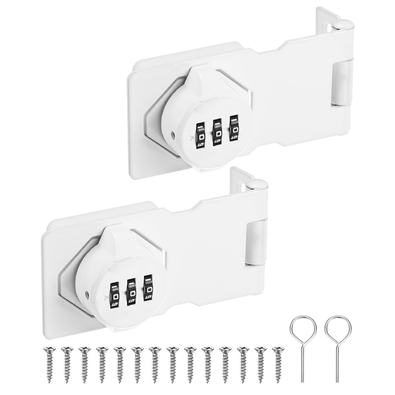 M METERXITY 2-Pack Keyless Combination Lock, 3.7" Zinc Alloy Mechanical Password Twist Knob Hasp Locks Latch